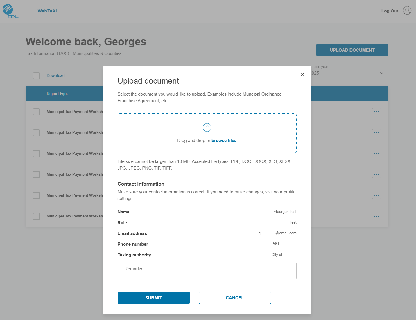 WebTaxi Portal Document Upload System